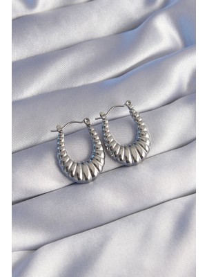 TE Dükkan Buğz 316L Çelik Gümüş Renk Uzun Baklava Görünümlü Küpe