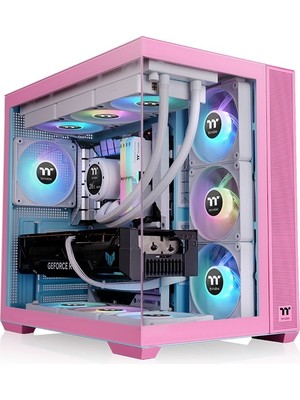 Thermaltake View 380 Bubble Pink 4x12cm ARGB Fanlı Back-Connect Destekli Bilgisayar Kasası (PSU yok) (CA-1Z2-00MAWN-00)