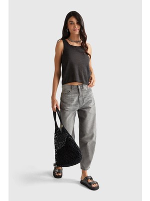 United Colors Of Benetton Şarap Rengi Kadın / Kız Kdn_alpaka ve Yün Karışımlı Sıfır Kollu Üst Model Kodu: ( 109PDH01F508)