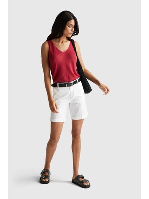 United Colors Of Benetton Fuşya Kadın / Kız Kdn_alpaka ve Yün Karışımlı Sıfır Kollu Üst Model Kodu: ( 109PDH01F23Z)