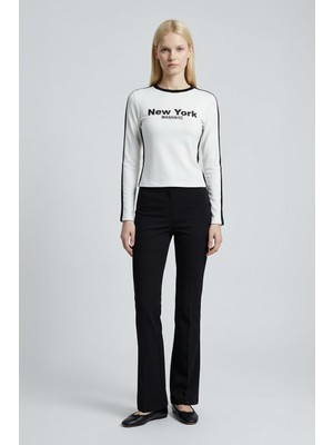 Rays 8342A Baskılı Şeritli Badi Ekru