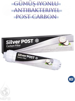 Nefa Gümüş Iyonlu Silver Coconatlı Nano Antibakteriyal Post Carbon Filtre (Nsf Onaylı)