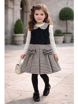 Gültekin Bebe Miss Melinda Güllü Kaz Ayaklı Elbise 7-10 YAŞ-0358530 - Siyah