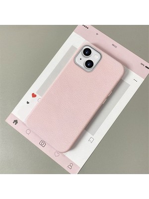 HONTINGA iPhone 15 Plus ile Uyumlu Kılıfı Deri Dokusu Anti Düşme Yumuşak Silikon Telefon Kılıfı Desen K7-3000