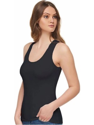 Tutku Elit Kadın Modal Kalın Askılı Siyah Atlet 6'lı Abani Classic-Siyah-S