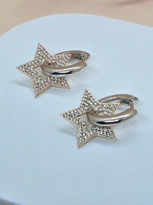 Veyla Style Yıldız Model Zirkon Taş Halka Küpe