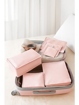 Serstil 6 Parça Bebek Bakım Çanta Seti Filesiz – Pembe Puantiyeli Organizer