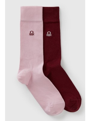 United Colors Of Benetton Mix Unisex U_pamuk Karışımlı Logo Detaylı 2`li Uzun Çorap Seti Model Kodu: ( 6AO427031914)