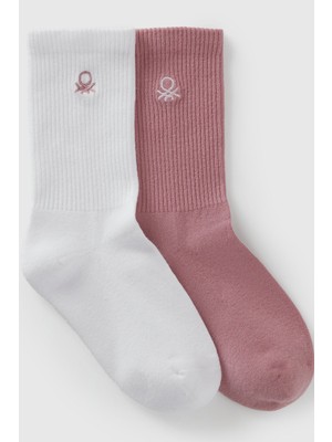 United Colors Of Benetton Çok Renkli Erkek E_logo Işlemeli 2`li Uzun Soket Çorap Seti Model Kodu: ( 6AO50702AÇOK Renkli)