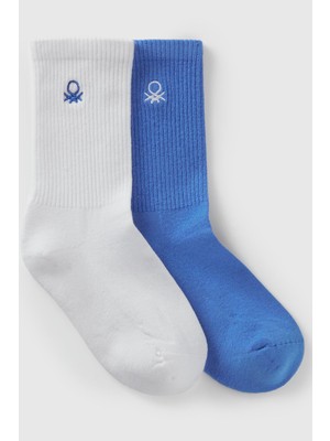 United Colors Of Benetton Mix Erkek E_logo Işlemeli 2`li Uzun Soket Çorap Seti Model Kodu: ( 6AO50702A925)