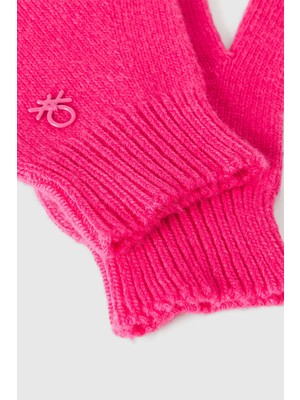 United Colors Of Benetton Sarı Melanj Erkek Ej_yün ve Viskoz Karışımlı Logo Nakışlı Eldiven Model Kodu: ( 126WCG00M76L)