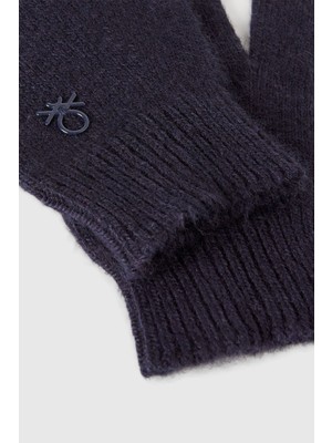 United Colors Of Benetton Sarı Erkek Ej_yün ve Viskoz Karışımlı Logo Nakışlı Eldiven Model Kodu: ( 126WCG00M66U)