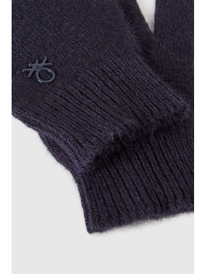 United Colors Of Benetton Sarı Erkek Ej_yün ve Viskoz Karışımlı Logo Nakışlı Eldiven Model Kodu: ( 126WCG00M66U)