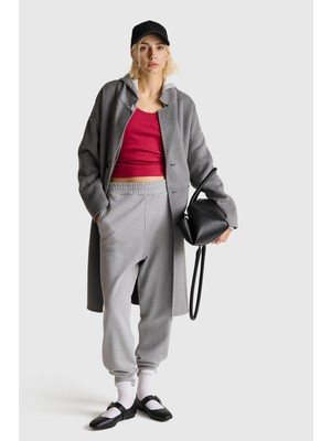 United Colors Of Benetton Gri Kadın / Kız KDN_%100 Pamuk Manşetli Beli Lastikli Regular Fit Eşofman Altı Model Kodu: ( 3UNIDF01A501)