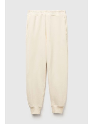 United Colors Of Benetton Ekru Kadın / Kız KDN_%100 Pamuk Manşetli Beli Lastikli Regular Fit Eşofman Altı Model Kodu: ( 3UNIDF01A3C9)