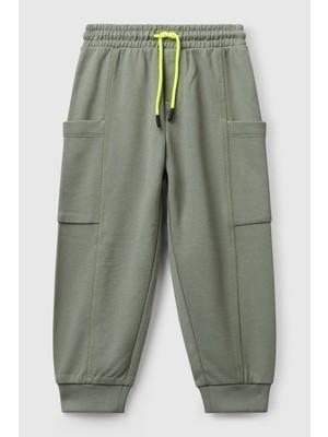 United Colors Of Benetton Haki Erkek Ek_büzgü Ipli Yan Cepli Relaxed Fit Jogger Eşofman Altı Model Kodu: ( 33NVGF052075)