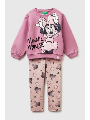 United Colors Of Benetton Mix Kadın / Kız Kk_önü Baskılı Sweatshirt ve Tamamı Desenli Pantolon Takım Model Kodu: ( 3LEJGK00T902)