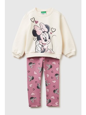 United Colors Of Benetton Mix Kadın / Kız Kk_önü Baskılı Sweatshirt ve Tamamı Desenli Pantolon Takım Model Kodu: ( 3LEJGK00T901)