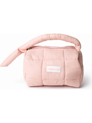 Ecrou Kalın Tutma Askılı Pudra Makyaj Çantası 20 x 14 cm