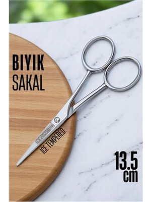 Genel Tedarik Hsnet Ice Tempered Kobalt Çelik 702 Bıyık Makası - Bıyık Sakal Düzeltme Makas - EMTHBA1953-1