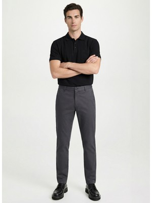 Fabrika Gri Erkek Slim Fit Chino Pantolon F6SM-PNT 658 N