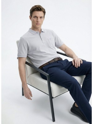 Fabrika Gri Erkek Regular Fit Polo T-Shirt Nobro Ceplı Nb