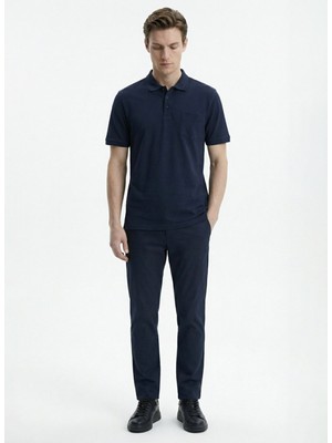 Fabrika Lacivert Erkek Regular Fit Polo T-Shirt Nobro Ceplı Nb