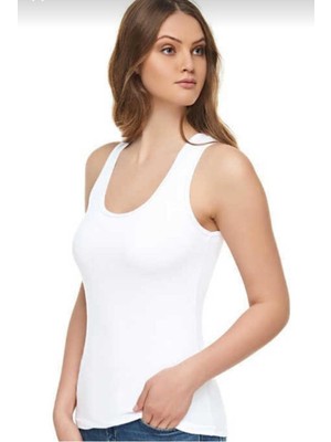 Tutku Elit 2002 Modal Elastan Geniş Askılı Atlet Tekli-Beyaz-L