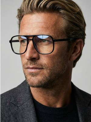 Funeyes Yorg Model Siyah Esnek Unisex Mavi Işık Korumalı Bilgisayar Gözlüğü Cam Değiştirilebilir