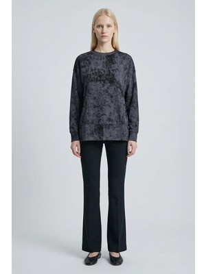 Rays 8363A Desenli Bisiklet Yaka Tunik Siyah