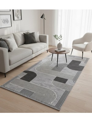 Yağmurser Lüx Yumuşak Dokulu Kaymaz Taban Halı Yolluk 3063 Gri