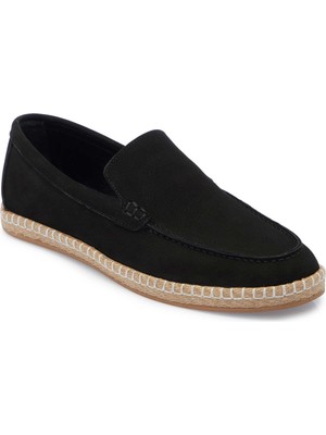 Tergan  Siyah Hakiki Nubuk Deri Erkek Espadril - E25I1AY57215-A64