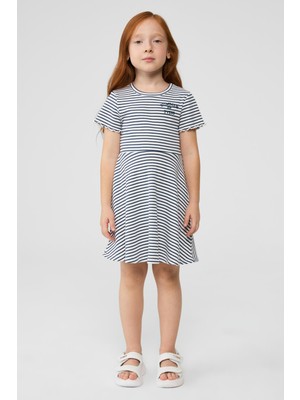 Tyess BSC Bg Store Kız Çocuk Çizgili Elbise