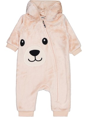 Civil Baby Ayıcık Nakış ve Kulaklı  6-18 Ay Tulum - Kahverengi 6-9 Ay