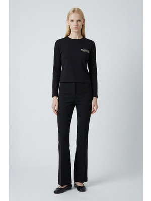 Rays 8344A Bisiklet  Yaka Cep Nakışlı Badi Siyah