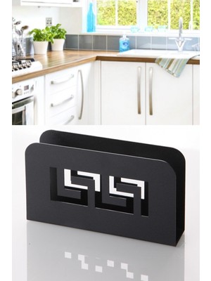 PremiumPort Modern Kare Metal Masa Üstü Paslanmaz Peçetelik, Şık ve Dayanıklı