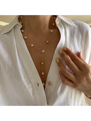 Venüs Design Çelik Incili Y Kolye