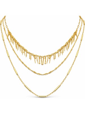 Venüs Design Çelik 3lü Zincir Kolye