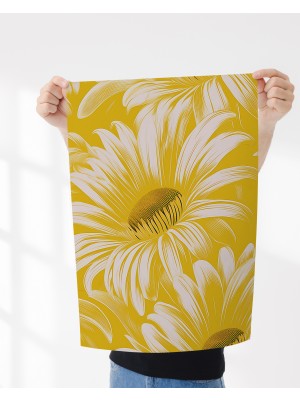 Rosa Art Çerçevesiz Poster - Sarı Papatya Temalı Soyut, Minimalist Poster -Yüksek Çözünürlüklü-Dijital Baskı