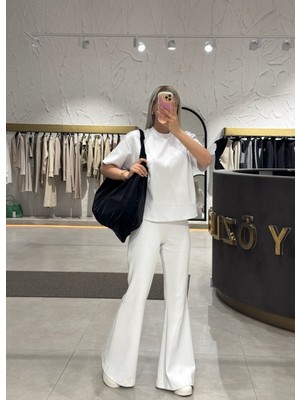By Özlem Yazan Yüksek Bel Ispanyol Paça Basic Pantolon