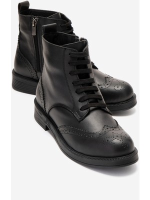 Luvi Nelvy Siyah Cilt Hakiki Deri Kadın Bot