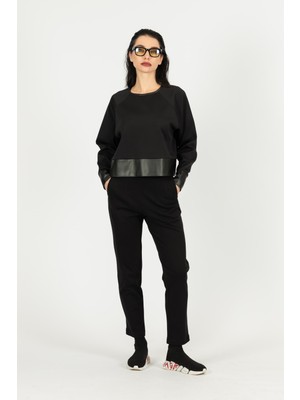 By Özlem Yazan Interlok Kumaş Yüksek Bel Rahat Kesim Pantolon