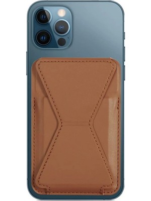 Genel Tedarik Ally Iphone 15-14- 13-12'ler Için Standlı Deri Cüzdan Magsafe Kartlık Cü - EMTHBA3526-8