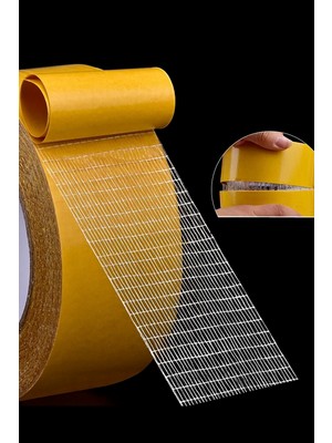 Gampus 10 Metre * 5 cm Çift Taraflı Süper Güçlü Yapışkan Yapıştırıcı Bant Isıya Dayanıklı