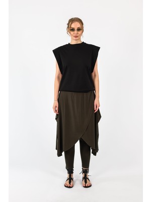 By Özlem Yazan Aller Detaylı Yumuşak Dokulu Tayt Şalvar Kadın Pantolon