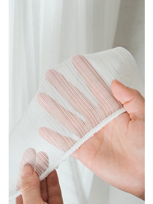 Paşamanlar Dikey Çizgili Tül Perde 1/3 Pileli – Kornişe Takmaya Hazır Beyaz Modern Ev Salon Tülü