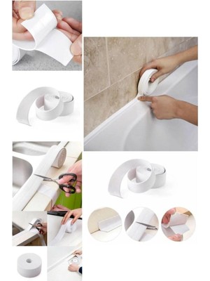 Gampus Beyaz Su Sızdırmaz Bant Mutfak Banyo Lavabo Küvet Kenar Bandı Su Nem Geçirmez