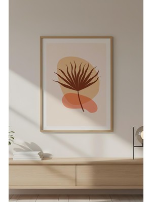 Huhuli Ahşap Çerçeveli Soyut Çiçek Desenli Tablo HUHU644