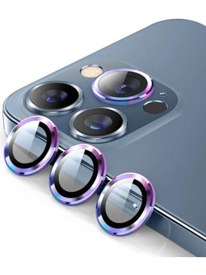 BM Makina Ally Iphone 13 Pro -13 Pro Max 3D Metal Çerçeveli Kamera Lens KORUYUCU-(5775)