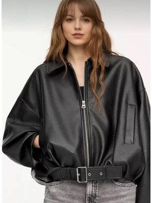 Orions Collection Yeni Sezon P&b Suni Oversize Bomber Deri Ceket